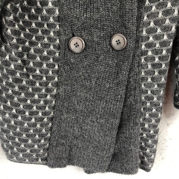 Classic Alpaca Sweater Womens Medium Gray SBaby Alpaca Big Collar Artsy NEW - Picture 11 of 16